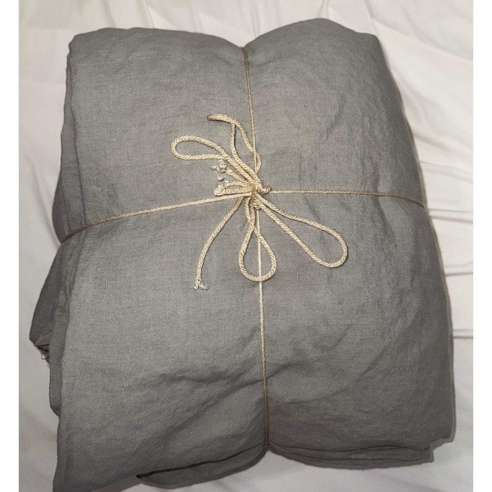 Eastern Accents de Medici Grey Linen Duvet Cover Luxury Bedding 88x101 READ